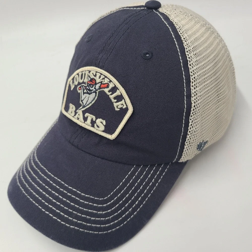Louisville Bats Hat Fitted One Size 47 Brand Closer Blue Beige MiLB Baseball Men